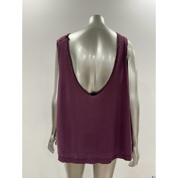 We the Free New Love Ribbed Knit Slouchy Tank Purple Large - Picture 7 of 7